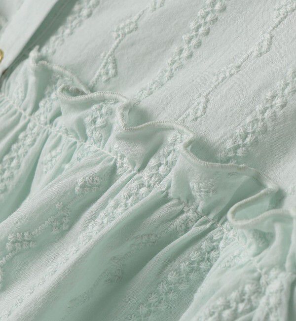 SHIPS KIDS「SHIPS KIDS:100～130cm / ギャザーフリル 刺繍 ブラウス」|シャツ・ブラウス|