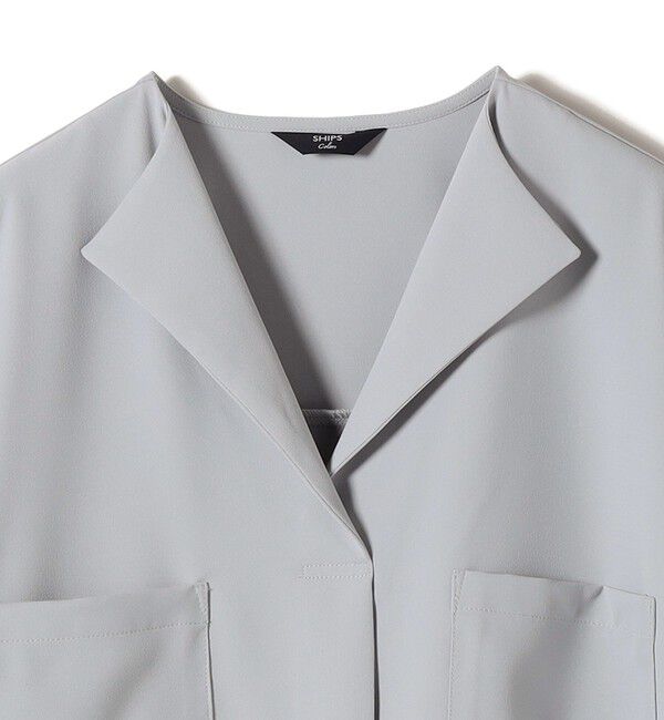 SHIPS Colors 「SHIPS Colors:〈洗濯機可能〉ジョーゼット Vネック ラペル ブラウス」|シャツ・ブラウス|