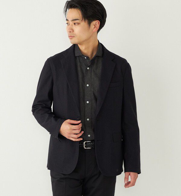 SHIPS Colors 「《予約》SHIPS Colors:〈速乾・洗濯機可能〉シャリルジャージー ジャケット◆」|テーラードジャケット|ネイビー