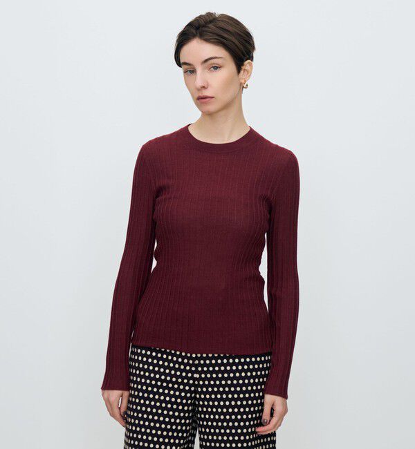 TOMORROWLAND collection「カシミヤシルクリブ クルーネックプルオーバー」|ニット・セーター|