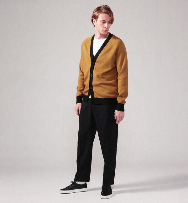 CABaN「CABaN コットンカシミヤ バイカラーVネックカーディガン」|カーディガン|