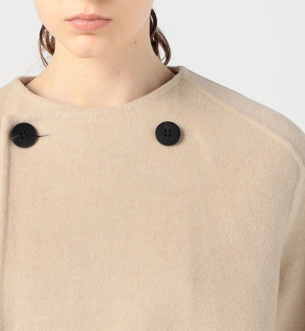 GALERIE VIE「ウールダブルフェイス カラーレス ショートトレンチコート」|ノーカラーコート|