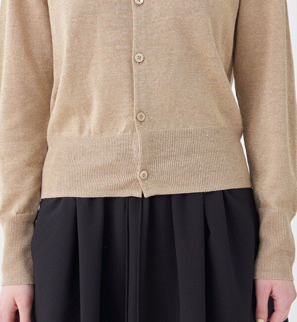 MACPHEE「プレーンリネン クルーネックカーディガン」|カーディガン|