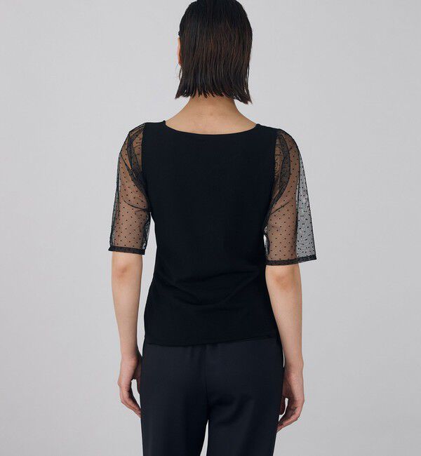 DES PRES「マットレーヨンストレッチ パフスリーブプルオーバー」|ニット・セーター|