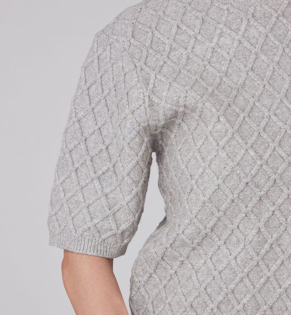 MACPHEE「ハイブリットコットンケーブル ハーフスリーブプルオーバー」|ニット・セーター|