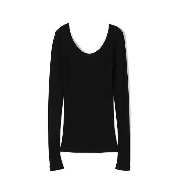 DES PRES「シルクコットンリブ Uネックプルオーバー」|Tシャツ・カットソー|19 ブラック
