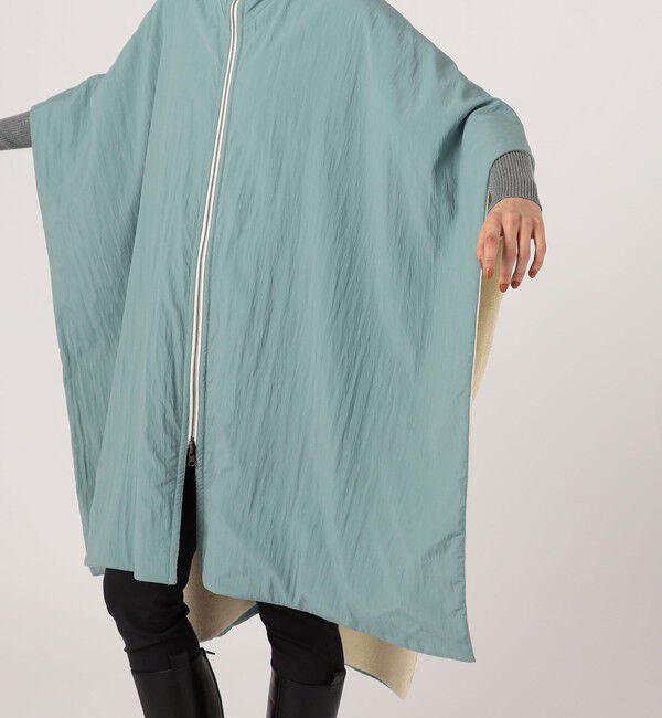 BACCA「レーヨンウール リバーシブルポンチョ」|ダッフルコート|