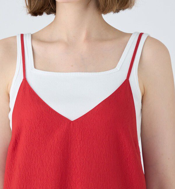 MACPHEE「【WEB限定】クレープサテン ティアードキャミソールワンピース」|ワンピース|