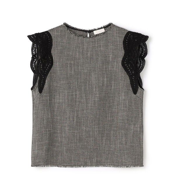 Ballsey「ポリエステルレーヨンカラミ レーススリーブブラウス」|シャツ・ブラウス|18 グレー系