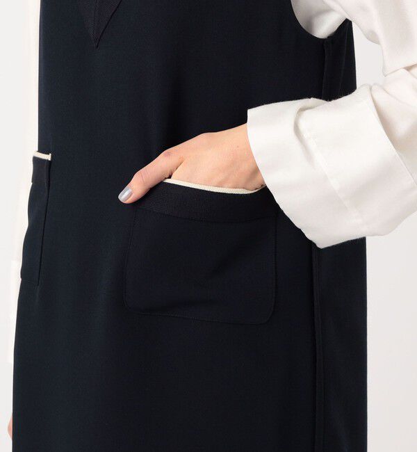 Ballsey「ニットコンビダブルクロス パッチポケットワンピース」|ワンピース|