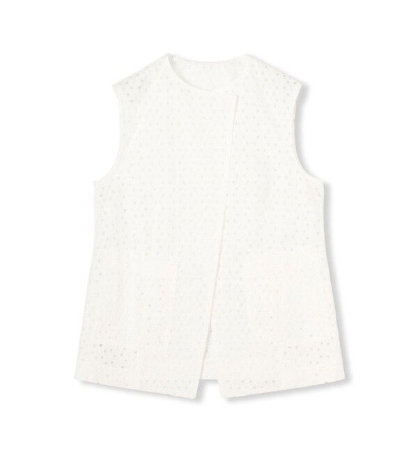 Ballsey「サークルエンブロイダリー ミドルジレ」|ベスト・ジレ|11 ホワイト