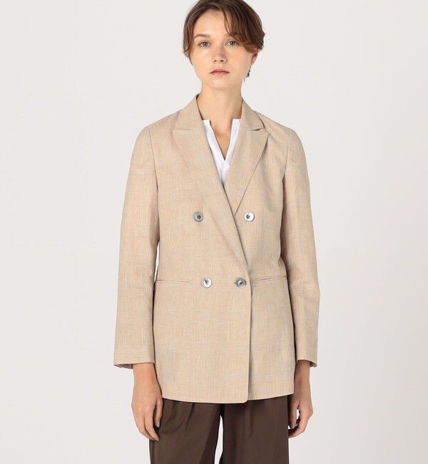 TOMORROWLAND collection「サマーグレンチェック ダブルブレストジャケット」|テーラードジャケット|