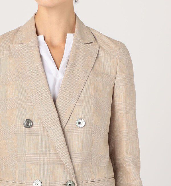 TOMORROWLAND collection「サマーグレンチェック ダブルブレストジャケット」|テーラードジャケット|