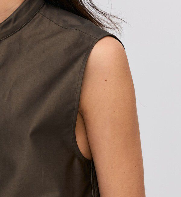 BACCA「コットンバックサテン ノースリーブブラウス」|シャツ・ブラウス|