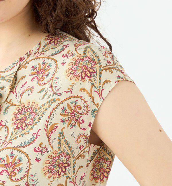 SOULEIADO「レーヨンプリント アシンメトリーフリルワンピース」|ワンピース|