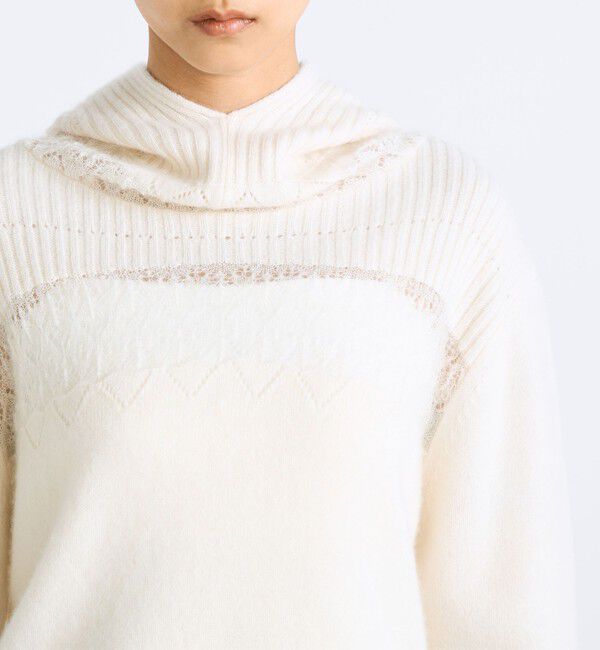 Edition「パッチワークレース フーデットニット」|ニット・セーター|