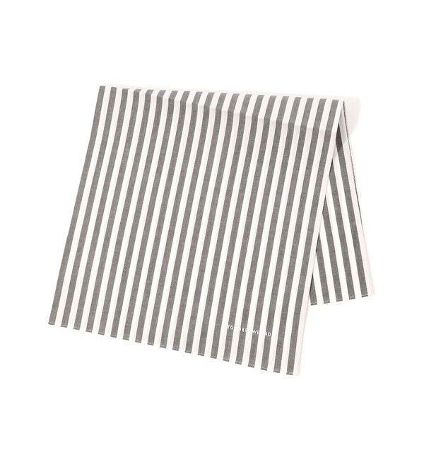 TOMORROWLAND GOODS「TOMORROWLAND コットンストライプハンカチ」|ハンカチ|18 ブラック系