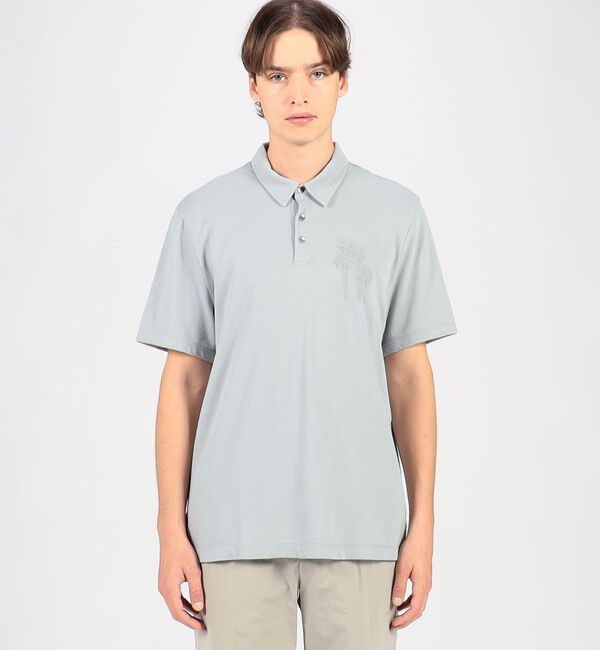 JAMES PERSE「フレンチテリー パルムツリーエンブロイダリー ポロシャツ MLWF3686PB」|ポロシャツ|