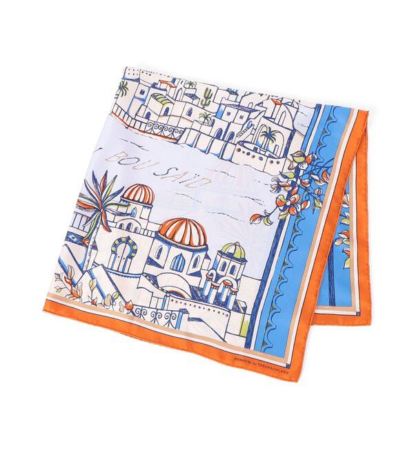 TOMORROWLAND GOODS「【別注】manipuri VIEW シルクスカーフ」|バンダナ・スカーフ|64 ブルー系