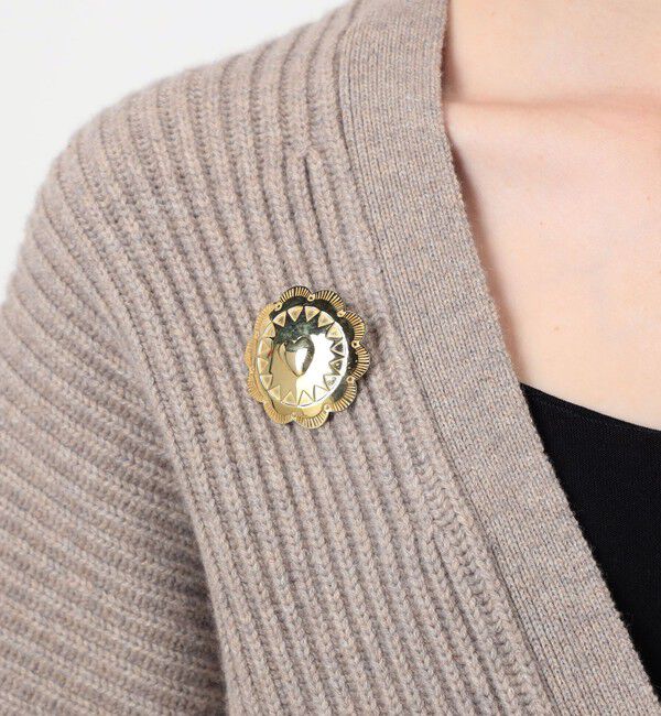 TOMORROWLAND GOODS「ADRAR Flower Heart ゴールド ブローチピン」|ブローチ・コサージュ|