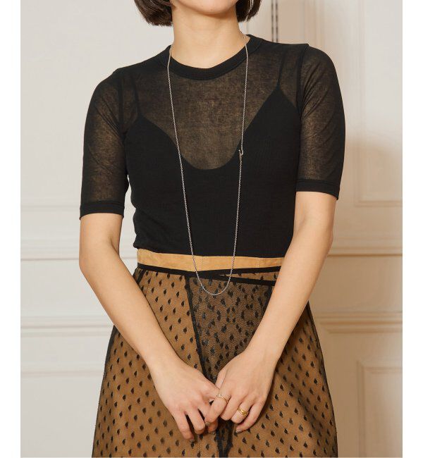 IENA LA BOUCLE「《追加》IENA LA BOUCLE 水撚りガスフライス半袖プルオーバー」|Tシャツ・カットソー|