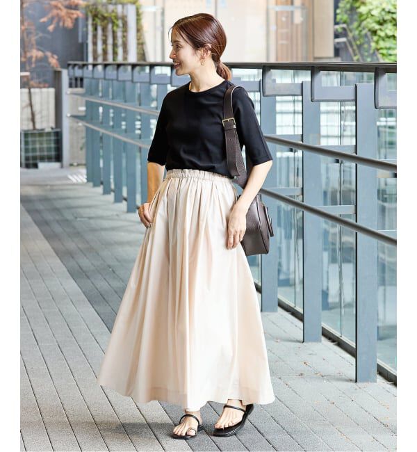 IENA「《追加2》コットンフライスハーフスリーブプルオーバー」|Tシャツ・カットソー|