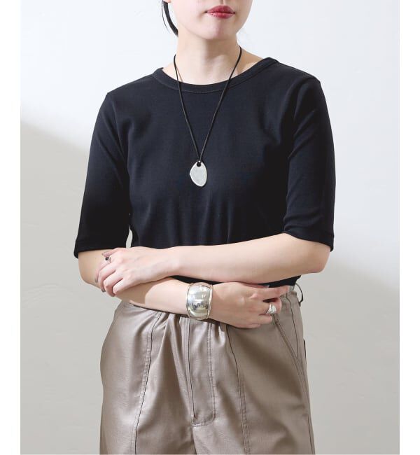 IENA「《追加2》コットンフライスハーフスリーブプルオーバー」|Tシャツ・カットソー|