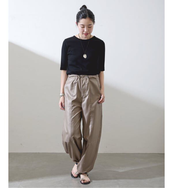 IENA「《追加2》コットンフライスハーフスリーブプルオーバー」|Tシャツ・カットソー|