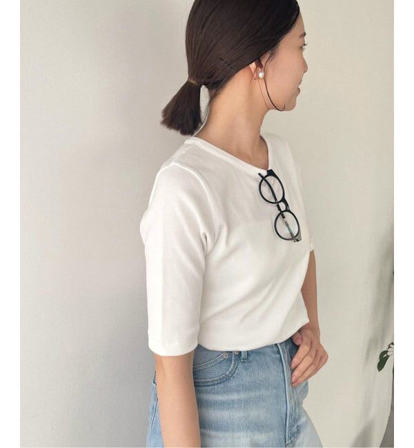 IENA「《追加2》コットンフライスハーフスリーブプルオーバー」|Tシャツ・カットソー|