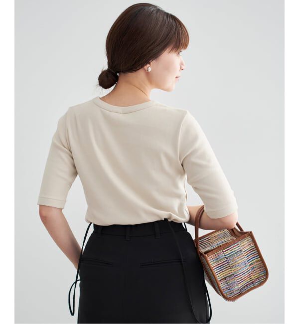 IENA「《追加2》コットンフライスハーフスリーブプルオーバー」|Tシャツ・カットソー|