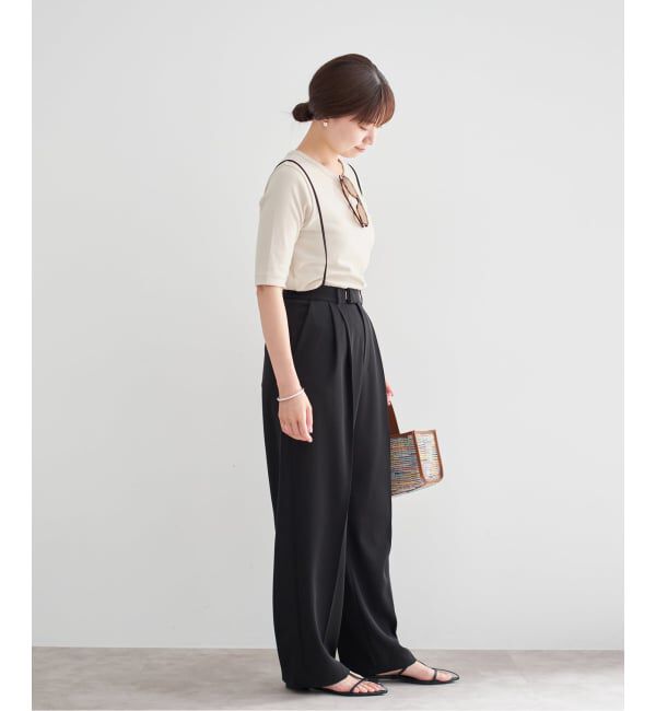 IENA「《追加2》コットンフライスハーフスリーブプルオーバー」|Tシャツ・カットソー|