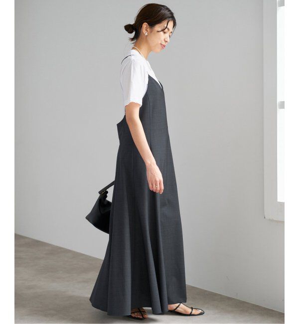 IENA「トロピカルWOOL キャミソールワンピース」|ワンピース|グレー