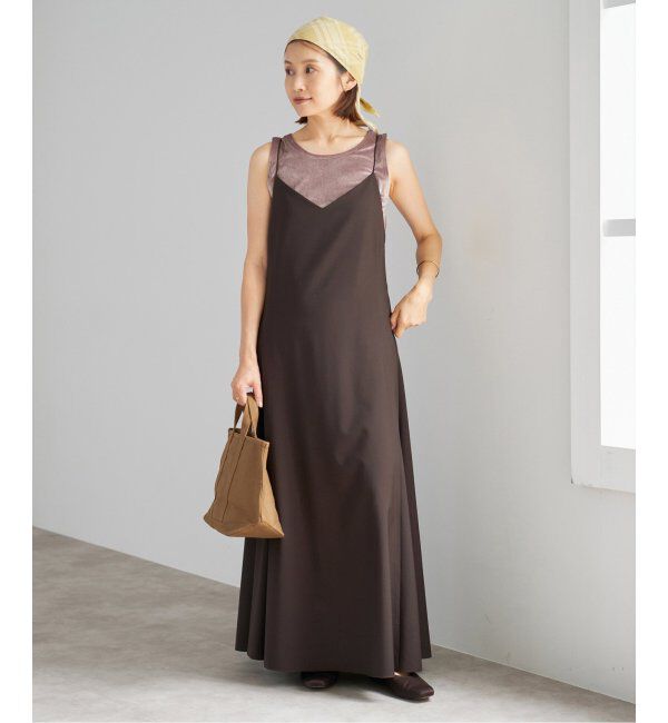 IENA「トロピカルWOOL キャミソールワンピース」|ワンピース|ブラウン