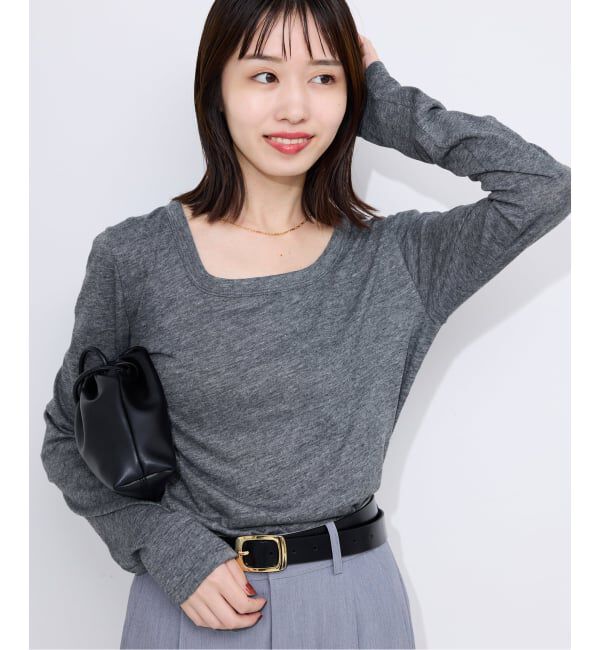 SLOBE IENA「TCスラブワイドネックロンTEE」|Tシャツ・カットソー|