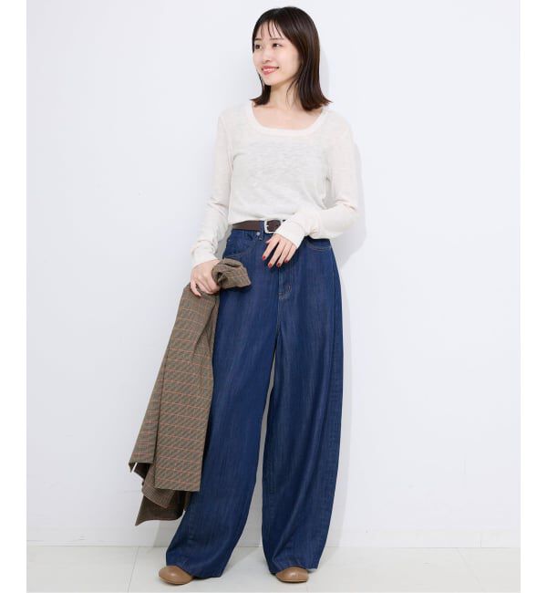 SLOBE IENA「TCスラブワイドネックロンTEE」|Tシャツ・カットソー|