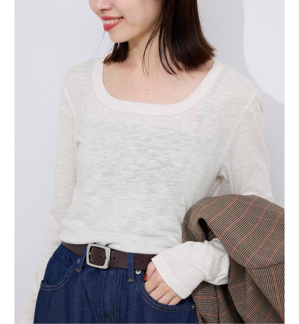 SLOBE IENA「TCスラブワイドネックロンTEE」|Tシャツ・カットソー|