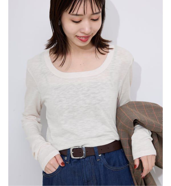 SLOBE IENA「TCスラブワイドネックロンTEE」|Tシャツ・カットソー|