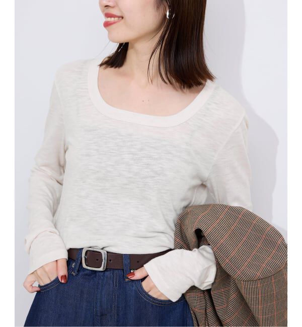 SLOBE IENA「TCスラブワイドネックロンTEE」|Tシャツ・カットソー|