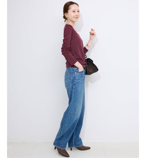 SLOBE IENA「TCスラブワイドネックロンTEE」|Tシャツ・カットソー|