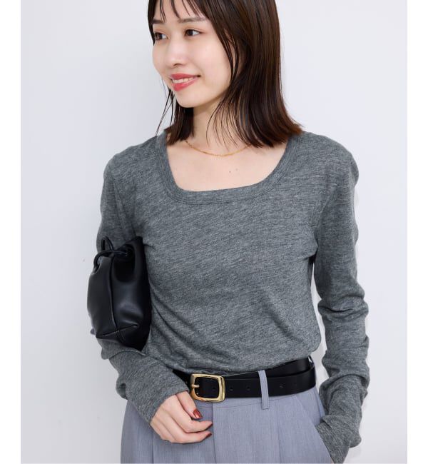 SLOBE IENA「TCスラブワイドネックロンTEE」|Tシャツ・カットソー|