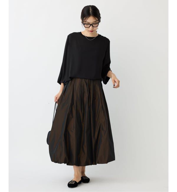 IENA「ジョーゼットリブネックブラウス」|シャツ・ブラウス|