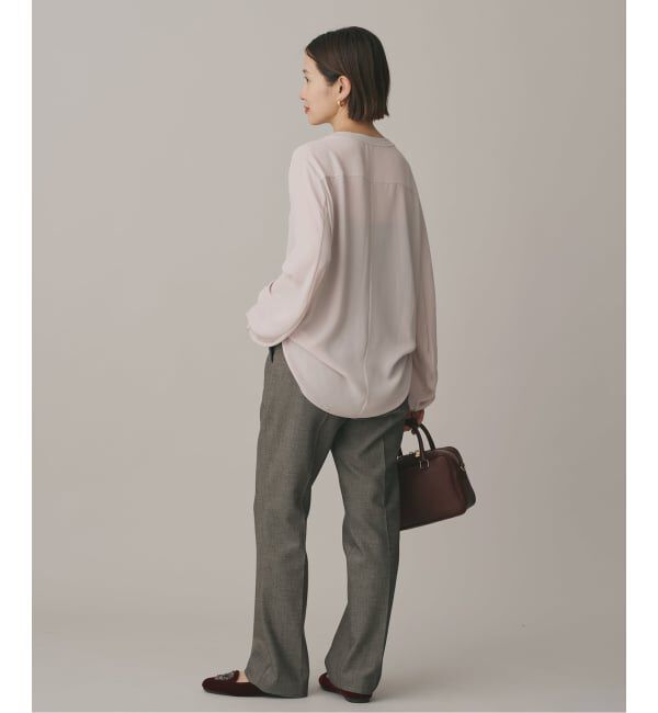 IENA「ジョーゼットリブネックブラウス」|シャツ・ブラウス|