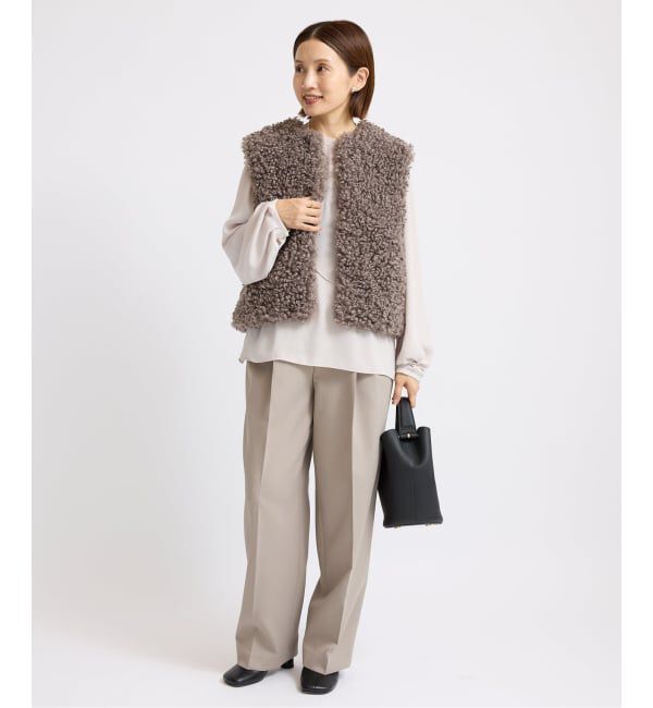 IENA「ジョーゼットリブネックブラウス」|シャツ・ブラウス|