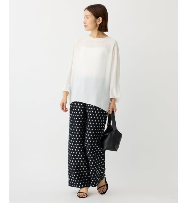 IENA「ジョーゼットリブネックブラウス」|シャツ・ブラウス|