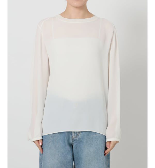 IENA「ジョーゼットリブネックブラウス」|シャツ・ブラウス|