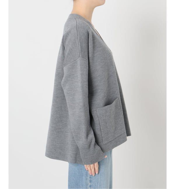 IENA「スーパーファインスムースVネックミドルカーディガン」|カーディガン|