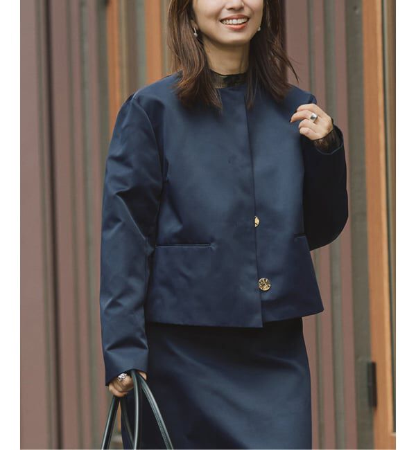 VERMEIL par iena「メモリーサテンWフェイスジャケット」|その他|ネイビー