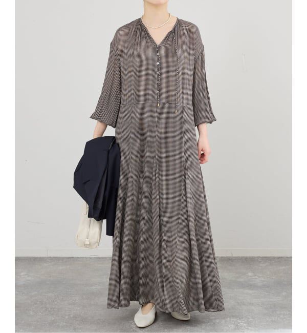 IENA「チェックスキッパーフレアワンピース」|ワンピース|