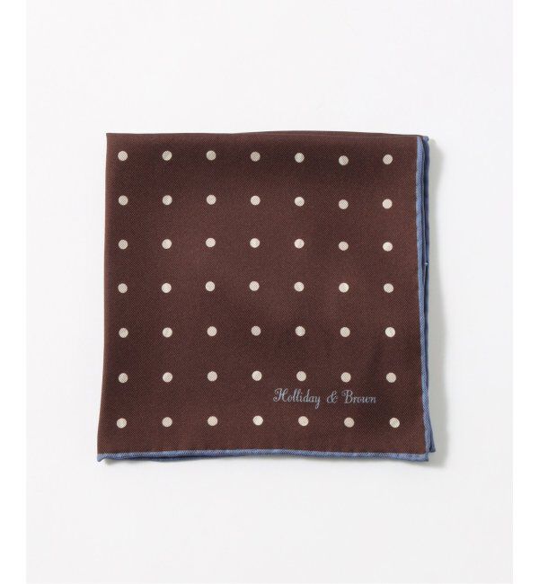 EDIFICE「【Holliday & Brown / ホリデー & ブラウン】Wフェイスドットプリントチーフ」|バンダナ・スカーフ|ブラウン
