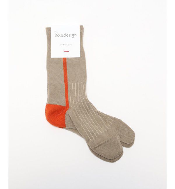 EDIFICE「THE ROLE DESIGN (ザ ロールデザイン) SIDE LINE SOX WOMENS RLD-666-239014」|ソックス|キャメル